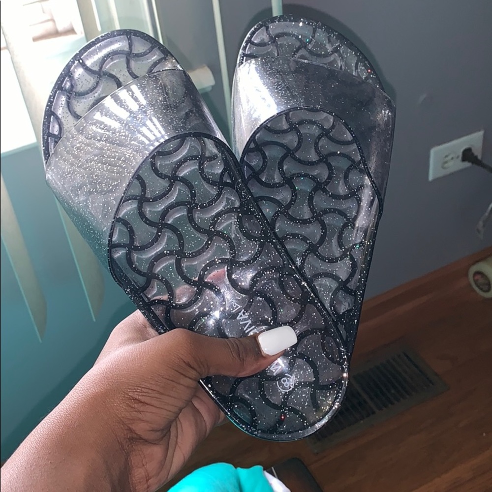 Fashion Nova Glitter Slides